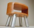 Satellite end table low angle view